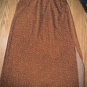 Target Rust Brown Polka Dot Maxi Skirt